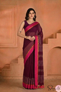 Handblock Printed KASHVI MULCOTTON Coke Saree with Blouse Piece