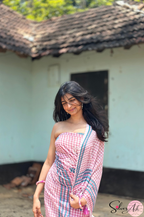 Handblock Printed CHAKOR MULCOTTON Pink Saree